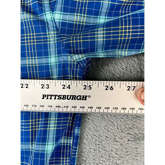 Wrangler Men’s Dress Button Western Blue Striped Shirt Size: XLT excellent - Picture 8 of 10